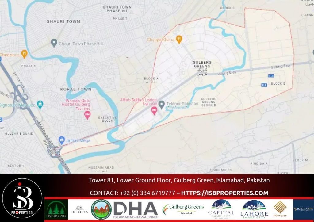 Gulberg Green Islamabad Map